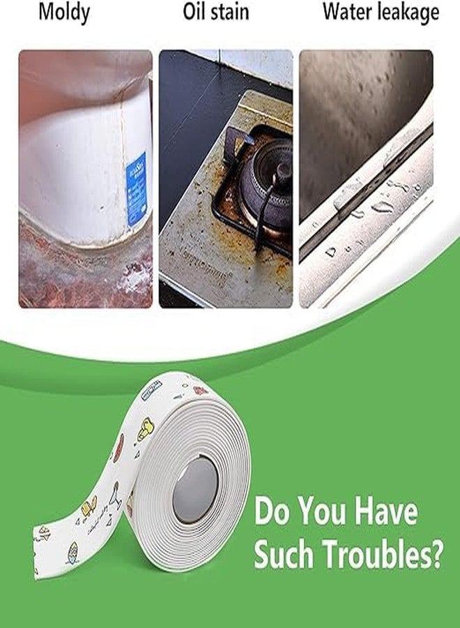 Zerolex Waterproof Tape for Kitchen Sink Oil Proof Caulk Tape Strip Self Adhesive Bathroom Corner Caulking Sealing Tape Gap Sealer Waterproof Tape for Platform Basin Toilet 3.2m*3.8c (PACK OF-1) - Image 4